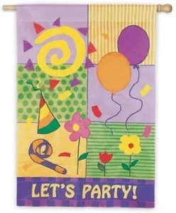 "EVERGREEN"  LET'S PARTY SILK REFLECTIONS GARDEN  MINI FLAG free shipping - Picture 1 of 1