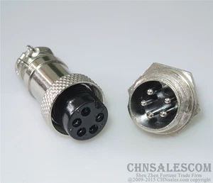 5 sets Aviation Plug Male Female Panel Metal Wire Connector 5 Pins 16mm GX16-5P - Picture 1 of 2