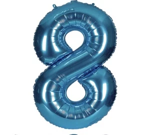 Helium Blue Numbers Balloon 40 Inch Mylar Birthday Party Decorations Number 8 - Picture 1 of 1