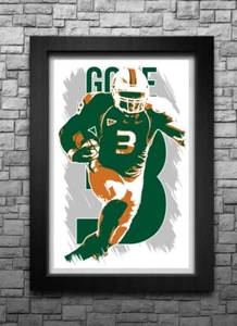 FRANK GORE art print/poster MIAMI HURRICANES FREE S&H! JERSEY B2G2 - Picture 1 of 6