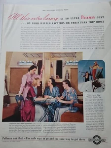 1937 Pullman railroad railway women lingerie playing cards on train ad - Picture 1 of 1