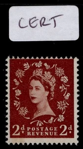 GB QEII SG605a, 2d GRAPHITE-LINED WMK EDWARD, NH MINT. Cat £200. ITALIAN CERT - Picture 1 of 1