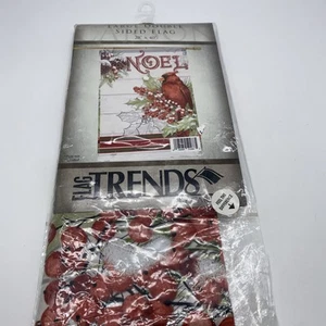 Flag Trends Large Double Sided Flag Noel Cardinal Christmas Winter NIP - Picture 1 of 5