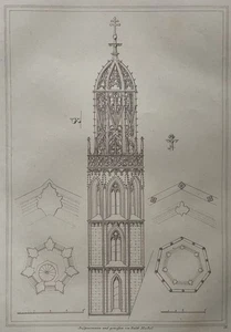Maria am Gestade Turm Radierung A. Strauß Architektur Gotik Wien Baukunst - 1817 - Picture 1 of 7