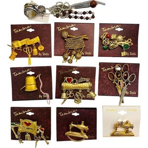 Jw945 - Mixed Wholesale Lot 10 Crafting Brooches and Eye Glass Holder - New - Picture 1 of 7