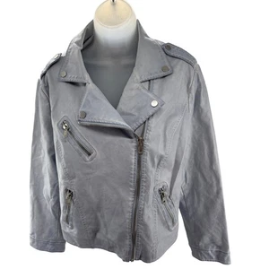 Chicos hellblau Kunstleder Motorrad Biker durchgehender Reißverschluss Jacke Damengröße 2 - Bild 1 von 9