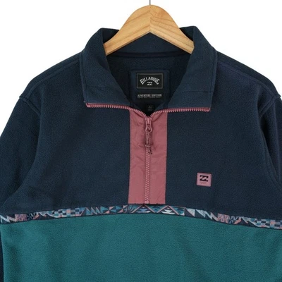 Billabong Boundary Fleece Pullover Mens S Colorblock Aztec Quarter Zip Adventure - Image 1 of 4