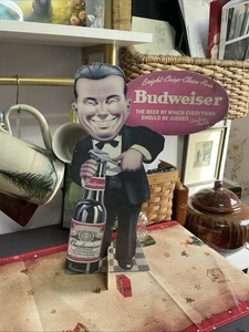 Budweiser lächelnder Charlie Bierschild aus Pappe klein 16 Zoll - Bild 1 von 7