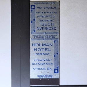 Holman Hotel Athens GA Vintage Fireproof Matchbook - Picture 1 of 3