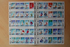 Solomon Islands 1986 America's Cup sailing complete sheet SG 570/2 some splittng - Picture 1 of 2