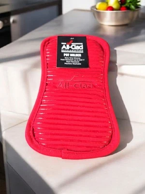 Porta Ollas Todo Revestido Trivet Algodón con Silicona Resistente al Calor Rojo Lavable Nuevo Foto 1 de 4