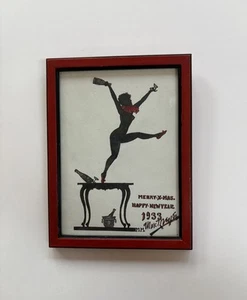 ILUSTRACIÓN PINTURA ART DECO NAVIDAD AÑO NUEVO FIESTA ANTIGUA 1933 MUJER - Imagen 1 de 8