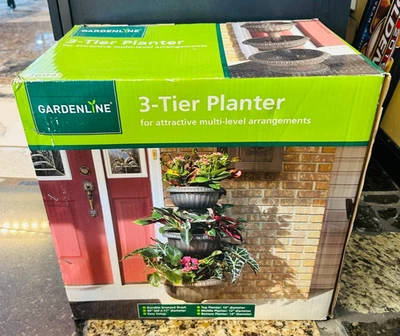 Maceta Gardenline 3 niveles acabado bronce UPC 041498197896 Foto 1 de 3