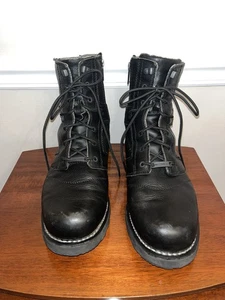 Harley-Davidson Schwarz Leder Cartbridge Schnür Reißverschluss Motorradstiefel Gr. 13 M - Bild 1 von 16
