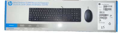 HP Wired Desktop 320MK Mouse and Keyboard,USB 9SR36AA#ABA - Image 1 of 4