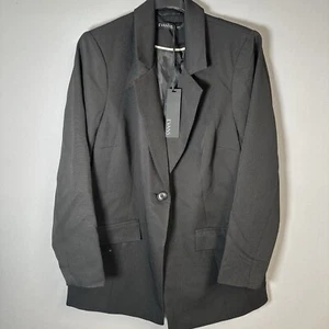 EVANS Curve Black Single Breasted Blazer Size UK 16 Womens Black - Picture 1 of 5