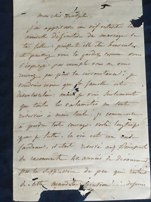 Courriers MANUSCRITS LAURE / ADOLPHE THIÉBAULT enfants du GÉNÉRAL THIÉBAULT 1851 - Photo 1/4