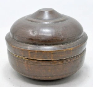 Antique Brass Round Betel Nuts Box Original Old Hand Crafted - Picture 1 of 6