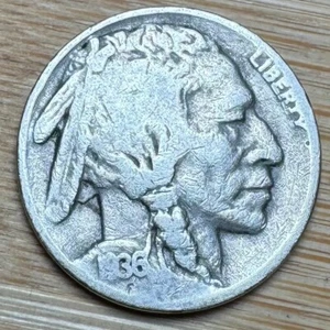 PIECE DE 5 CENTS BUFFALO TÊTE D´INDIEN USA 1936 (1258) - Picture 1 of 2