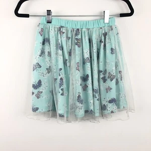 Disney Cinderella Butterfly Floral Tutu Skirt Girls 10 Tulle Aqua Green AR1 - Picture 1 of 5
