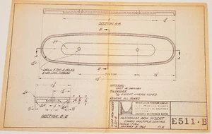 1962 ORIG. EAMES / HERMAN MILLER 'ALUMINUM ARM INSERT' BLUEPRINT ZELLNER #16 - Picture 1 of 5