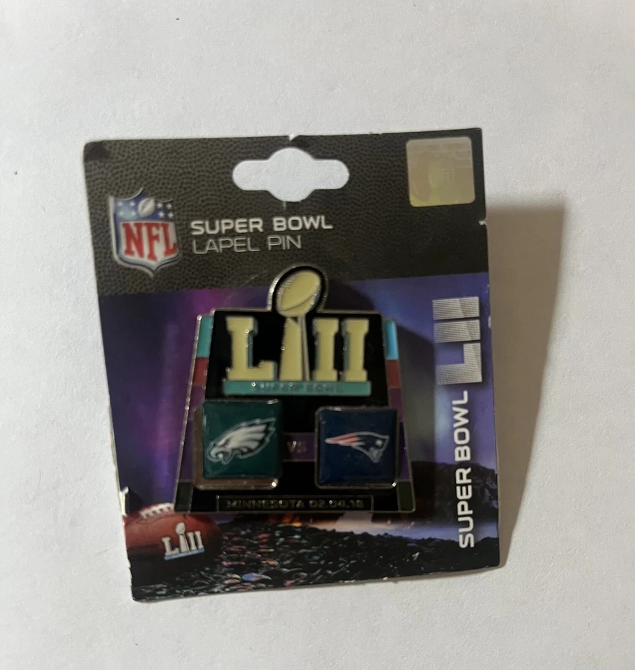 Broche de duelo NFL Super Bowl LII (52) New England Patriots vs. Philadelphia Eagles - Imagem 1 de 1