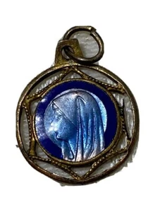 De colección Nuestra Señora de Fátima Metal Católico Santo Dije Azul Esmalte Fátima Metal - Imagen 1 de 8
