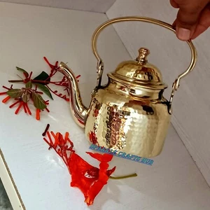 Brass Tea Kettle Classic Espresso Coffee Pouring Pot For Home Kitchen Restaurant - Picture 1 of 8