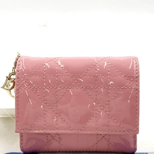 Christian Dior Lady Dior Lotus Wallet S01810VRB Pink Patent Japan exclusive - Picture 1 of 19