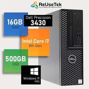 Dell Precision 3430 SFF Intel i7-8700 3.2GHz 16GB RAM 500GB SSD USB-C Win 11 Pro - Picture 1 of 18