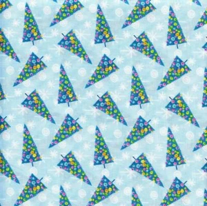 Tree Toss Light Blue By Golly Get Jolly! Quilt Sew Fabric BLANK - Picture 1 of 1