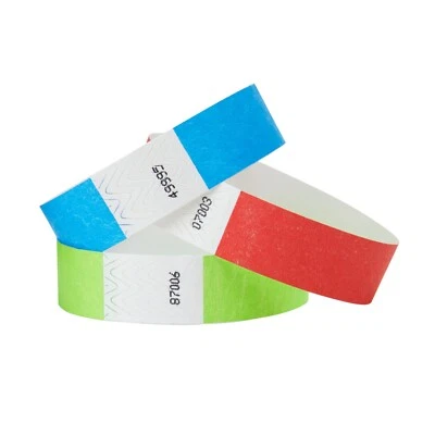 WRISTCO 100, 500, 1000 Count - 3/4" Paper Armbands-Choose Your Color - Clubs, ID Bands