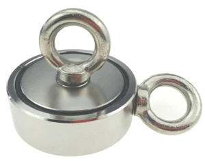 D75mm M10 (200kg) DOUBLE side Fishing Magnet Treasure Salvage Retrieve Dive - Picture 1 of 3