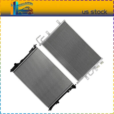 Aluminum Radiator and A/C Cooling Condenser Fit For 2015 16-2019 Ford Flex 3.5L Foto 1 de 4