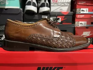 Mezlan elegante Schuhe Herren 9,5 M Del Mar Kappe Zehe gewebt braun hergestellt in Spanien - Bild 1 von 14