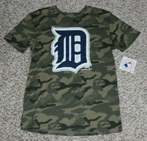 NEW Youth Detroit Tigers Camo T-Shirt Boys M (10/12) Baseball Tee Camouflage - Picture 1 of 4