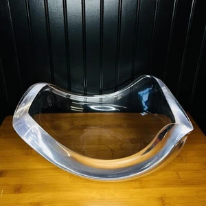 RITTS ASTROLITE Lucite Acrylic Clear Bowl 16.5” Mid Century Ovoid Freeform Vntg - Picture 1 of 14