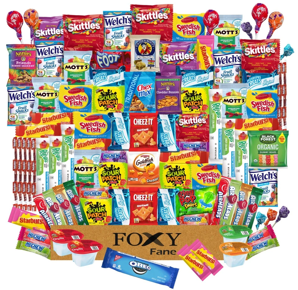 Foxy Fane 100ct Ultimate Snack Box - Variety of Crackers, Cookies, Candy & Chips - Image 1 of 2