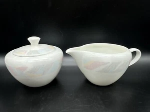 Wedgwood Bone China Pastel Pattern Creamer & Sugar Rare Discontinued - Picture 1 of 17