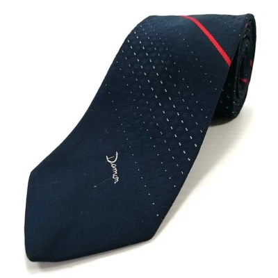 Corbata de Colección Damon Lujo Corbata Estrecha Azul Rojo Geométrica Rayas 55" x 3" Foto 1 de 4