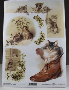 Papel decoupage, técnica para servir, A4, 40 g/m², gato, S0353 - Imagen 1 de 1