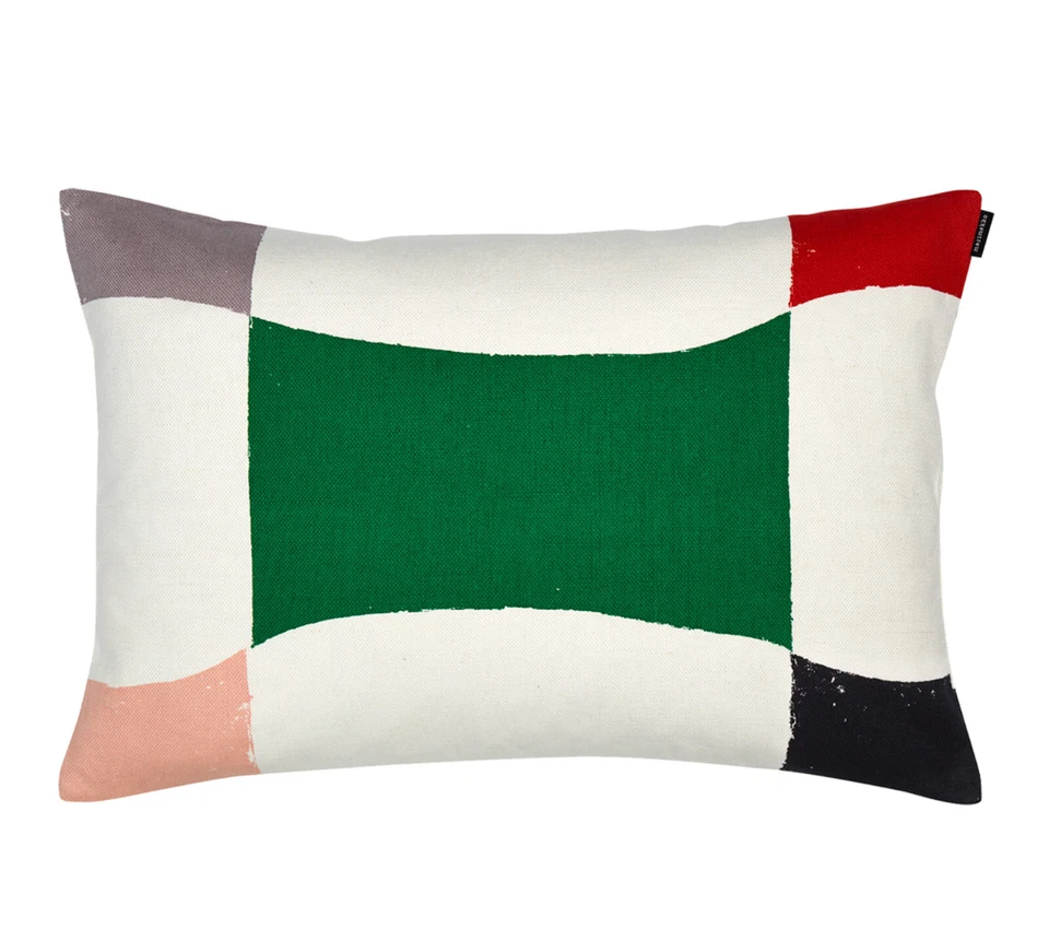 NWT  |  MARIMEKKO Almena Cotton/Linen Lumbar Throw Pillow Cover 24"x16" - Image 1 of 4