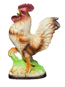 Gallo de cerámica mate vintage Enesco granja abuela porcelana pintado a mano - Imagen 1 de 6