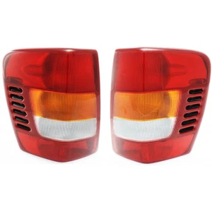 For 1999-2002 Jeep Grand Cherokee Tail Light Driver Passenger Pair DOT w/Bulbs - Picture 1 of 4