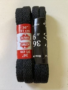 2 KIWI Dress Braided Black Shoe Laces 36" For 4-6 Eyelets Brand New - Picture 1 of 7