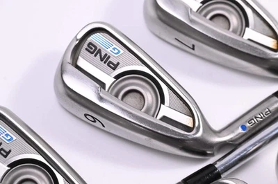 Left Hand Ping G Series Irons / 5-PW+SW / Blue Dot / Regular Flex Ping AWT 2.0 - Image 1 of 4