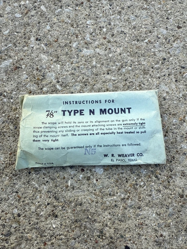 Weaver 7/8” N5 side scope mount base with rings black NOS NEW COMPLETE - Image 1 of 1