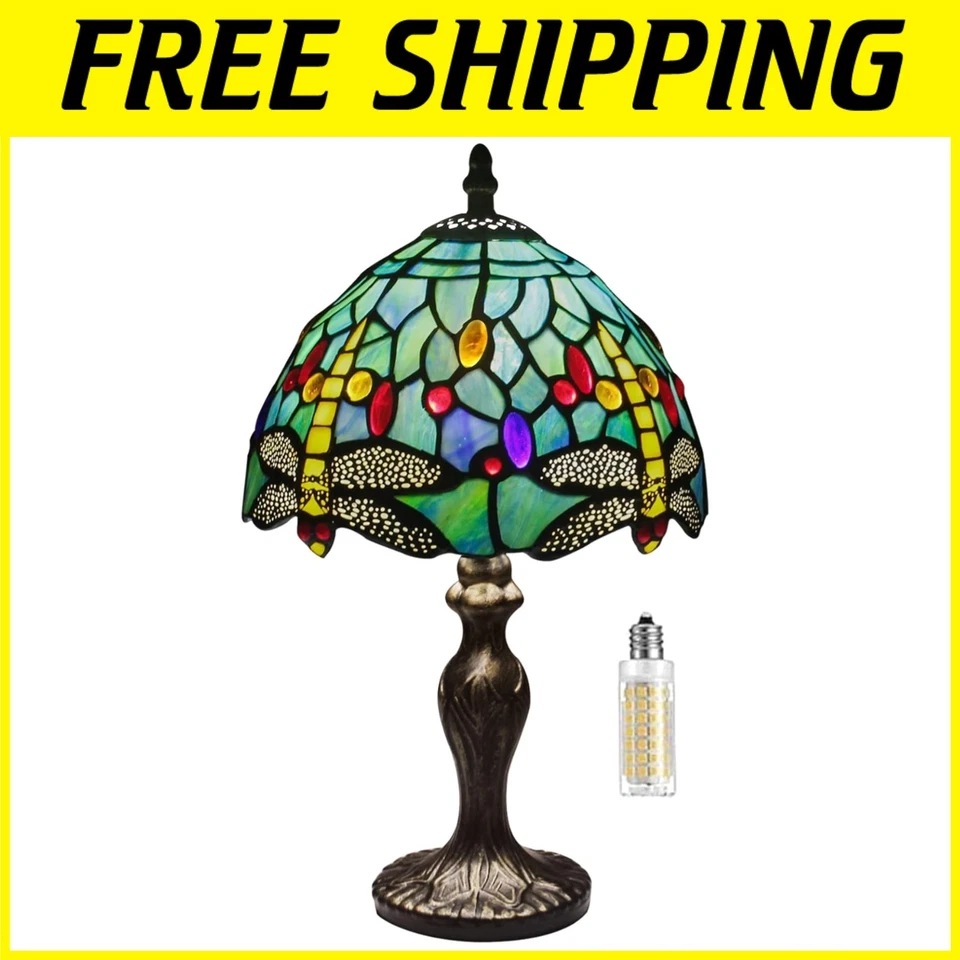 Универсальная прикроватная лампа из витражного стекла с кристаллами - Изображение 1 из 4
