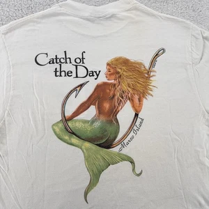 Vintage ALTUF Shirt Mens Medium Catch of the Day Mermaid Graphic Marco Island 90 - Picture 1 of 9
