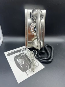 Crosley Wall Phone Chrome Retro Wall Mounted Telephone Rotary Style Corded - Zdjęcie 1 z 5